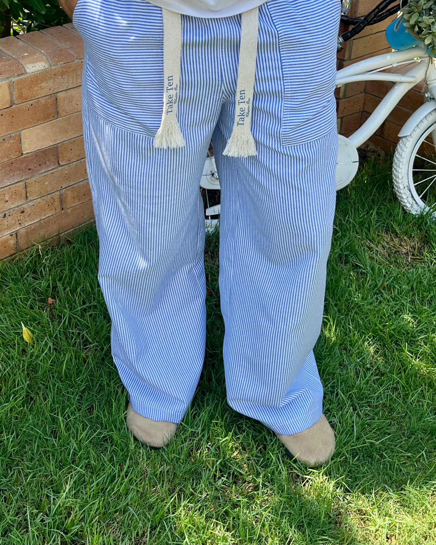 Blue Pinstripe Pants