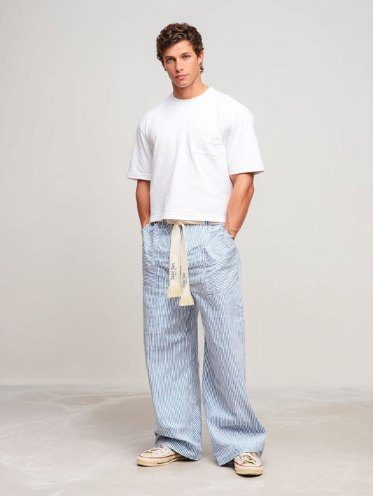 Unisex Blue Pinstripe Pants