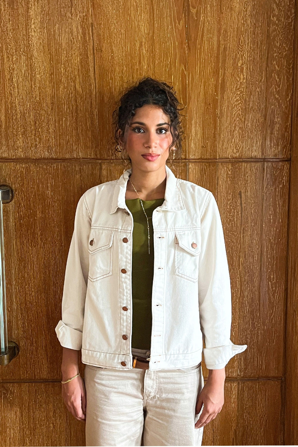 Women's Ecru Denim Jacket