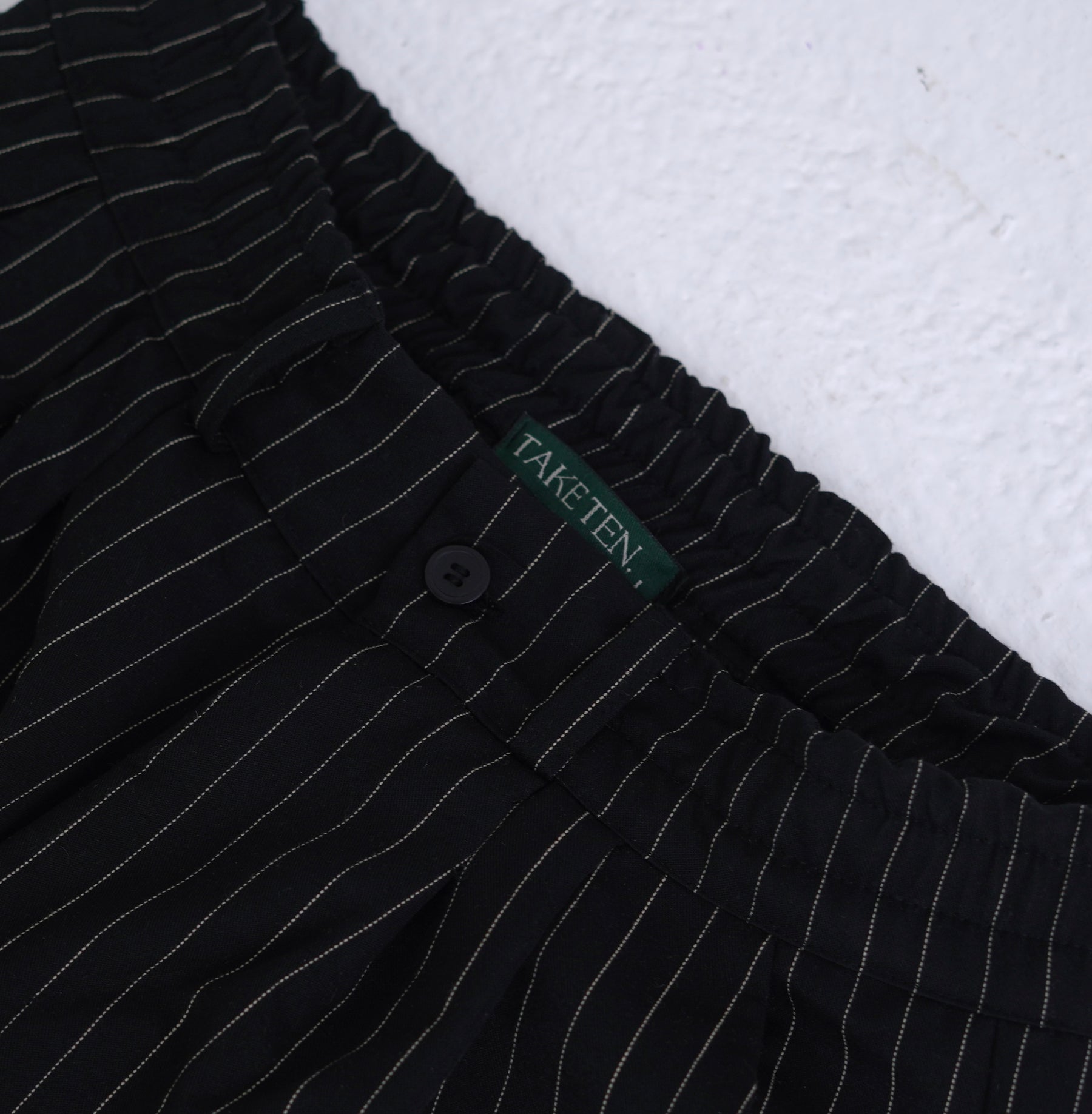 Unisex Pinstripe Trousers Black