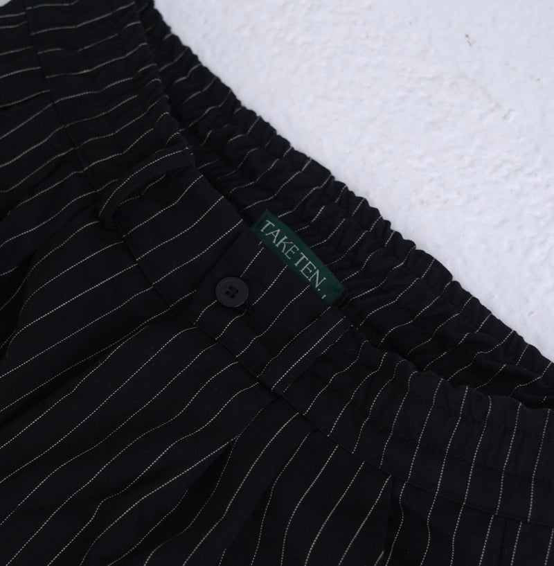 Unisex Pinstripe Trousers Black