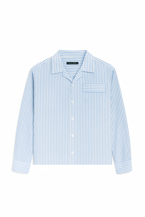 Unisex Blue Pinstripe Shirt