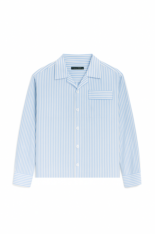 Unisex Blue Pinstripe Shirt