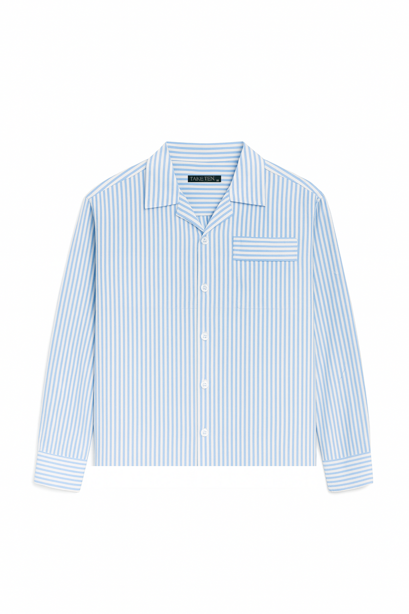 Unisex Blue Pinstripe Shirt